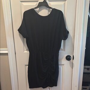 Black Dolman Sleeve Mini Dress